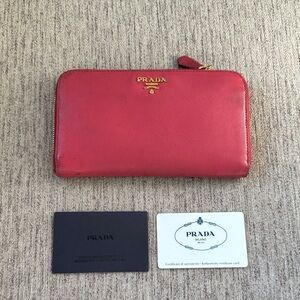 Prada Scarlet Leather Wallet